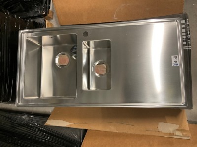 Abode Theorem 1.5 Bowl Stainless Steel Kitchen Sink with RHD 1000x500mm (Brushed Steel)