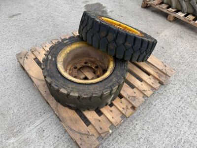 2No. ASSORTED FORKLIFT TYRES & RIMS