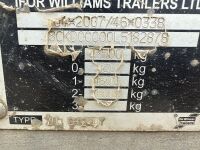 IFOR WILLAIMS 12ft 7" X 6ft 4" TWIN AXLE 3500KG PLANT TRAILER - 13