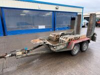 APPROX. 9ft x 4ft IFOR WILLAIMS 2700kgs TWIN AXLE PLANT TRAILER - 3