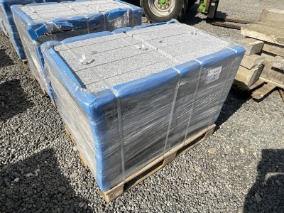 PALLET TO INC. APPROX 48 LINEAR METRES OF SILVER GRANITE KERBS