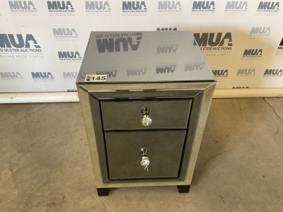 APPROX 380mm MIRRORED BEDSIDE CABINET