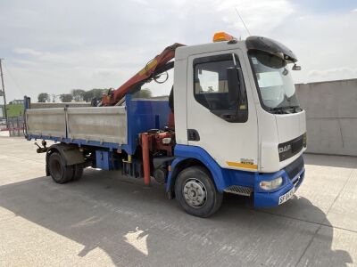 DAF LF45.170 4x2 11 TON DROPSIDE TIPPING CRANE LORRY   