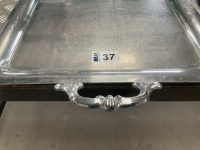 RECTANGULAR STAINLESS STEEL SERVICE TRAY WITH HANDLES - 2