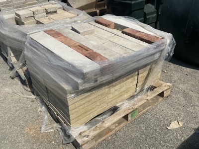 PALLET TO INC. LARGE SELECTION OF ASSORTED PAVING SLABS, PIN KERBS & BRICKS