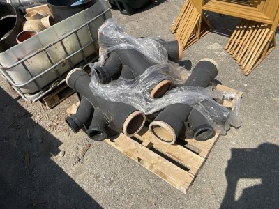 PALLET TO INC. APPROX 3No. 6" PLASTIC MANHOLE BASES