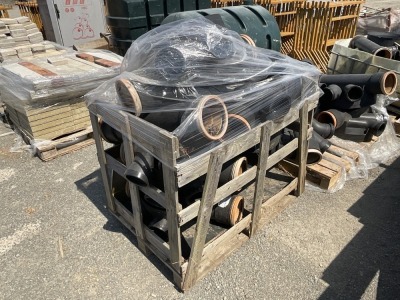 WOODEN CRATE TO INC. APPROX 8No. 6" PLASTIC MANHOLE BASES