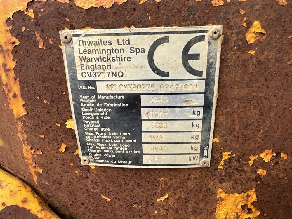 THWAITES 9 TON STRAIGHT SKIP DUMPER MACHINERY I T213 Mid Ulster